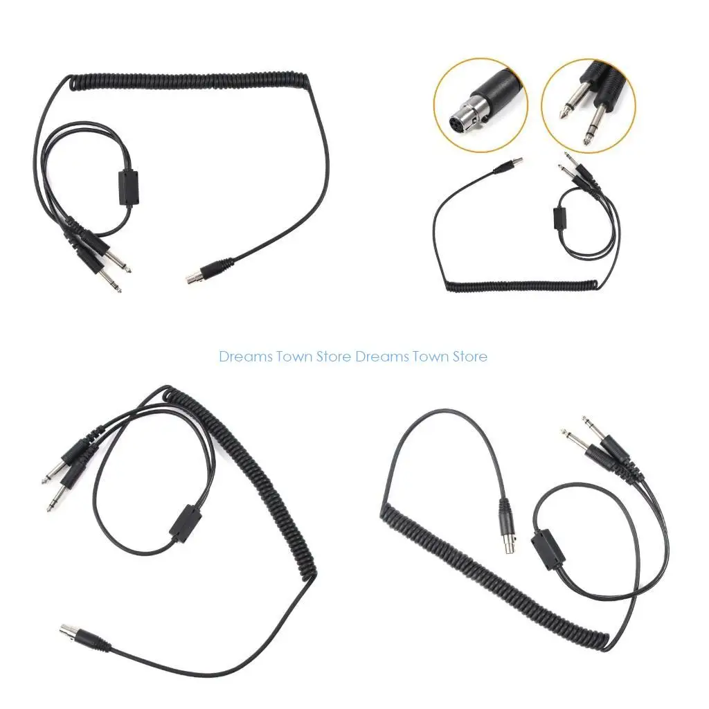 

HX6A Mono Cable Line Cord Repairing Aviation Headset Double-plug AircraftHeadphones Replacement Accessories Cable