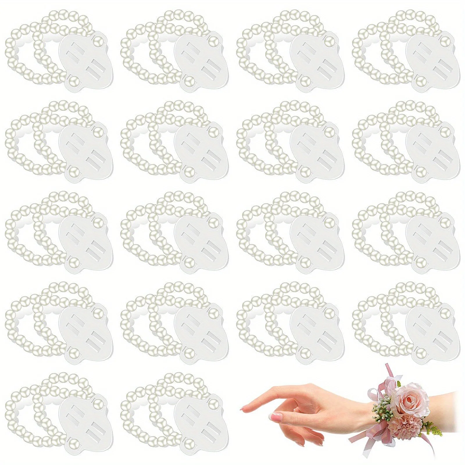 New Design Pearl Crystal Wrist Flower Corsage Wedding Bracelets Beautiful Bride Bridesmaids Children Girls Jewelry Hand