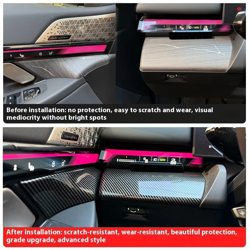 For BWM 5 series i5 G60 2024-2025 ABS leather material Front trim version of the Nera hand Dashboard main driver's decoration