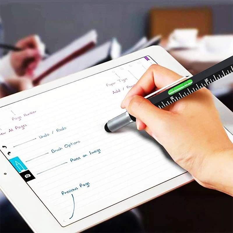 Imagem -05 - Multitool Tech Tool Pen com Régua Medidor de Nível Canetas Esferográficas Stylus Chave de Fenda em 16 Pcs