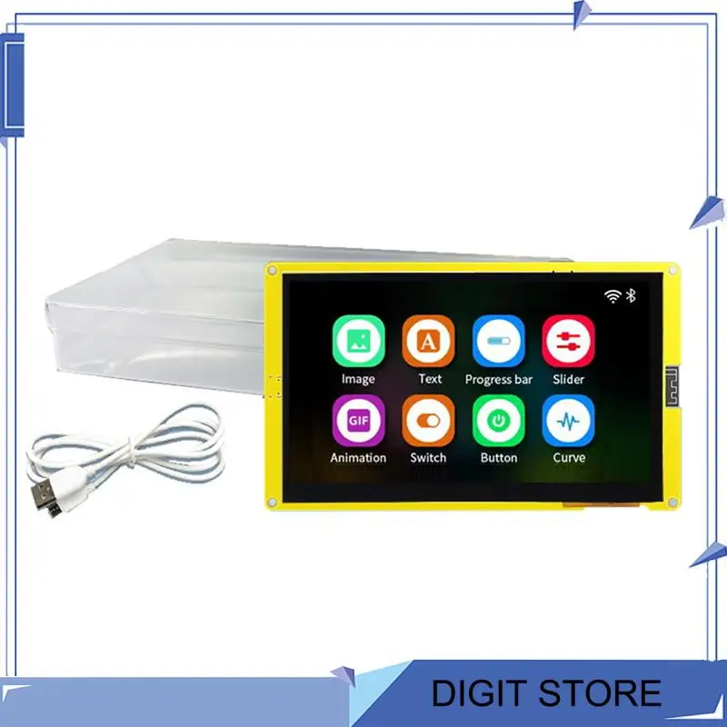 ESP32-S3 Flash Tampilan Pintar Modul Bluetooth WIFI MCU 7 Inci 800X480 TN HMI 8M PSRAM 16M (dengan Sentuhan)