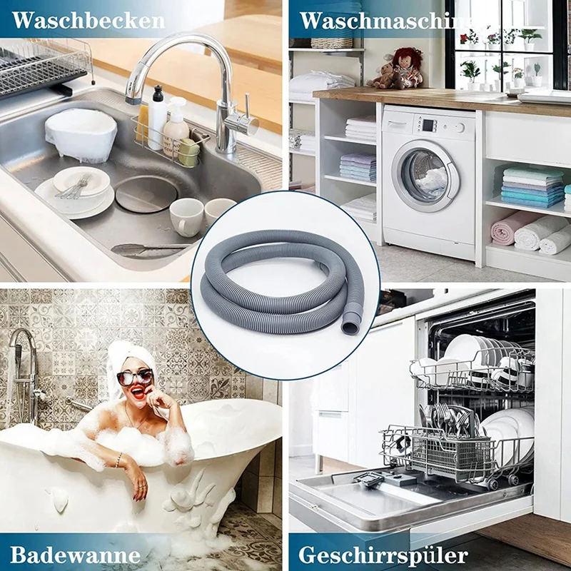 تمديد خرطوم الصرف للغسالات ، خرطوم غسالة الصحون العالمي ، جديد ، 2 متر