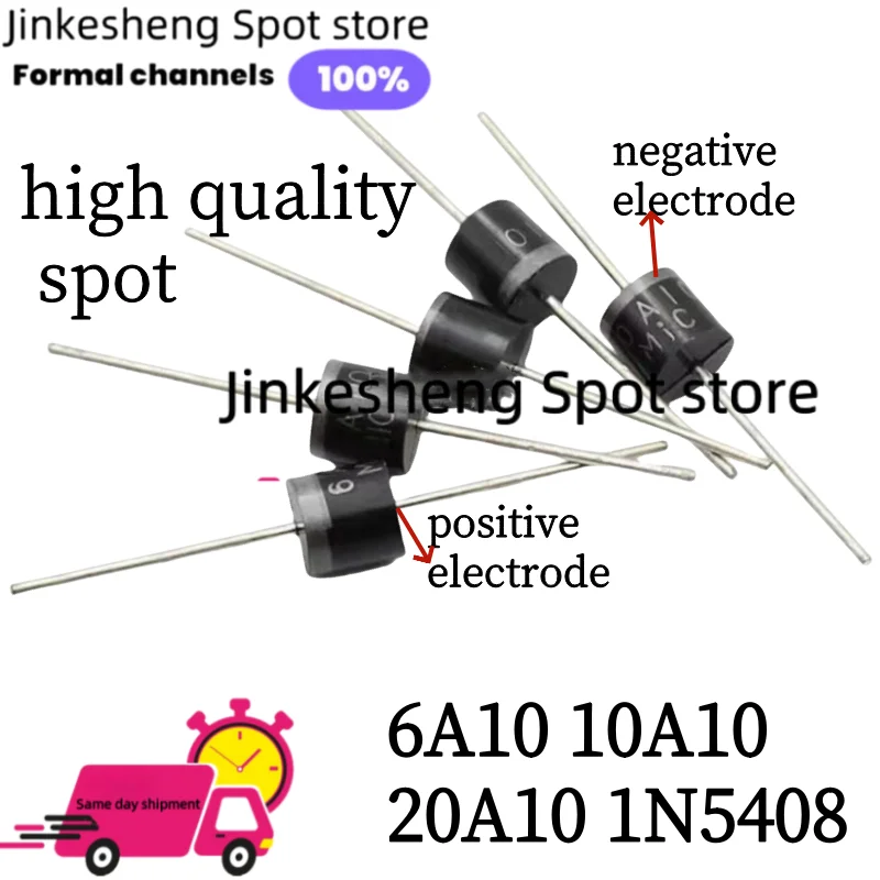 10/20 piezas Productos de alta calidad 10A10 6A10 20A10 1N5408 6A4 6A8 Diodos 10A 20A 1000V DO-27 Kit de Diodos Rectificadores Axiales Eléctricos