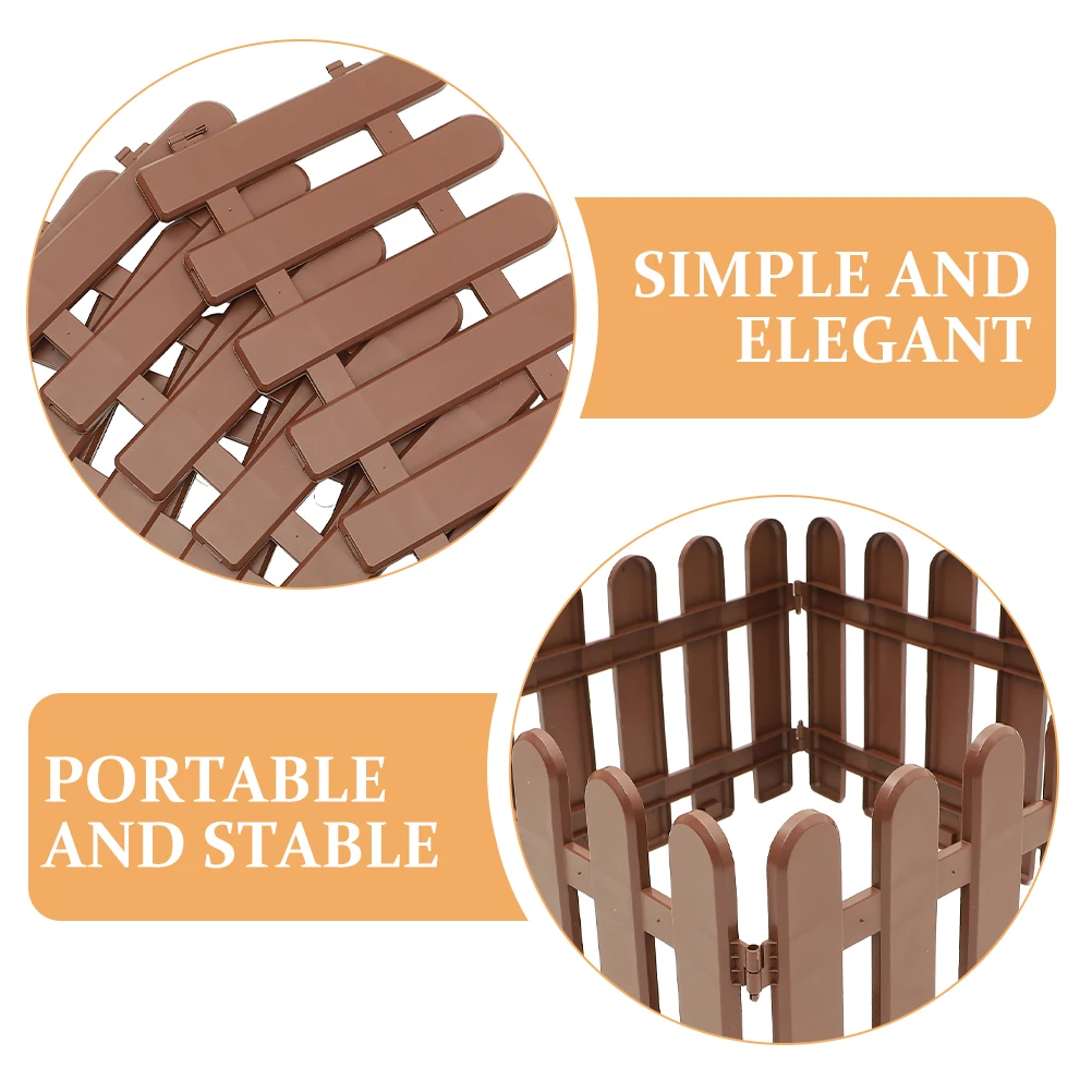 

4 Pcs Fence Flowerbed Fence Decor 50x20 Round Head Outdoor Garden Decorative Lawn Edging Fences Picket Plastic Yard L