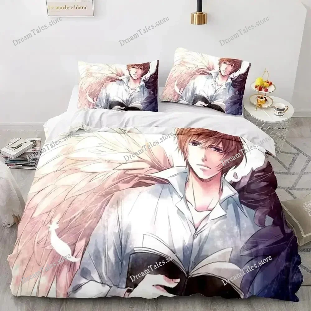 New Death Note Bedding Set Single Twin Full Queen King Size Bed Set Adult Kid Bedroom Duvet Cover Sets 3D Print Game Anime