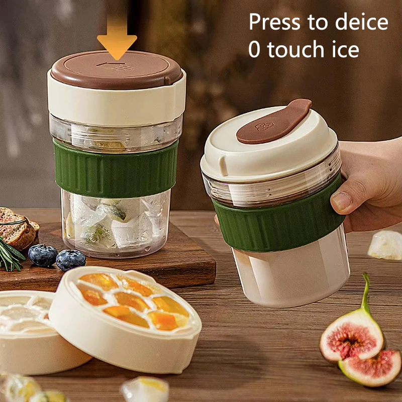 

Portable Press Ice Making Cup Coffee Summer Ice Grid Cold Drink Cup Outdoor Portable Cold Brewed Beverage Creative Ices Cups