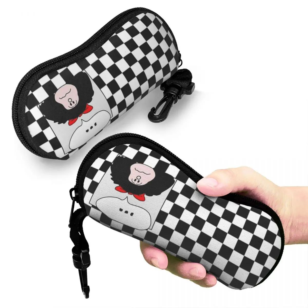 Mafalda Checkerboard Cute Comic Glasses Case Anti-Fall Accessories Cartoon Reading Box Gift Eyeglasses Box