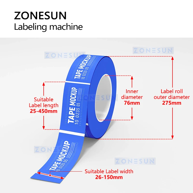 ZONESUN Semi-auto Round Bottle Labeling Machine for Plastic Bottles Tin Can Glass Beverages Double Side Labeling System ZS-TB130