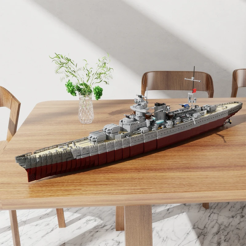 MOC KMS Gneisenau Battlecruiser Germany Military Aircraft Carrier Building Blocks Set Battleship Bricks MOC-15423 Toy Kid Gifts