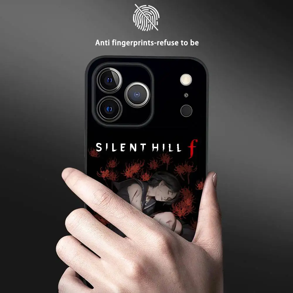 เคสโทรศัพท์ลายวิดีโอเกม Silent Hill สำหรับ iPhone 17 16 15 14 13 12 11 Pro Max Plus Mini สีดำด้านแบบนิ่ม