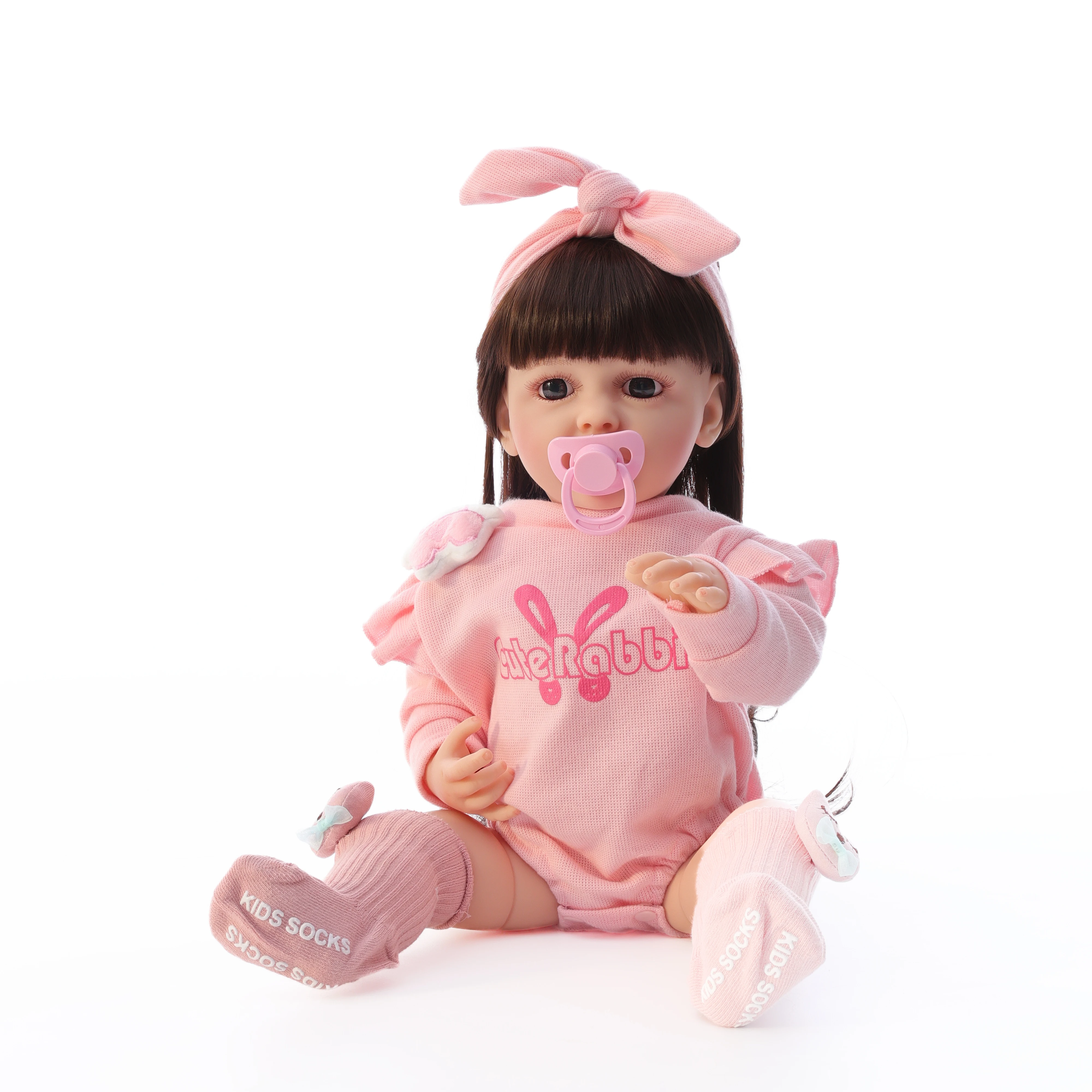 Cloveray 22-calowa Klasyczna Lalka Reborn z Pełnego Winylu, Realistyczna, Super Urocza Lalka Winylowa, Ręcznie Robiona Oryginalna Zabawka, Prezent Świąteczny dla Dziecka