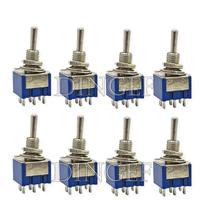 5PCS Blue Mini MTS-102 3-Pin SPDT ON-ON 6A 125VAC Miniature Toggle Switches MTS-103 MTS-202 MTS-203 6PIN ON-OFF-ON