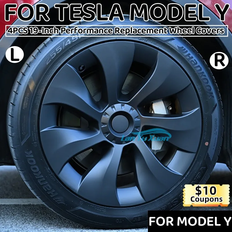 4PCS 19Inch Wheel Cover for  Model Y 2018-2023  Wheel Hub Caps Performance Automobile Replacemen Full Rim Cover Accessories