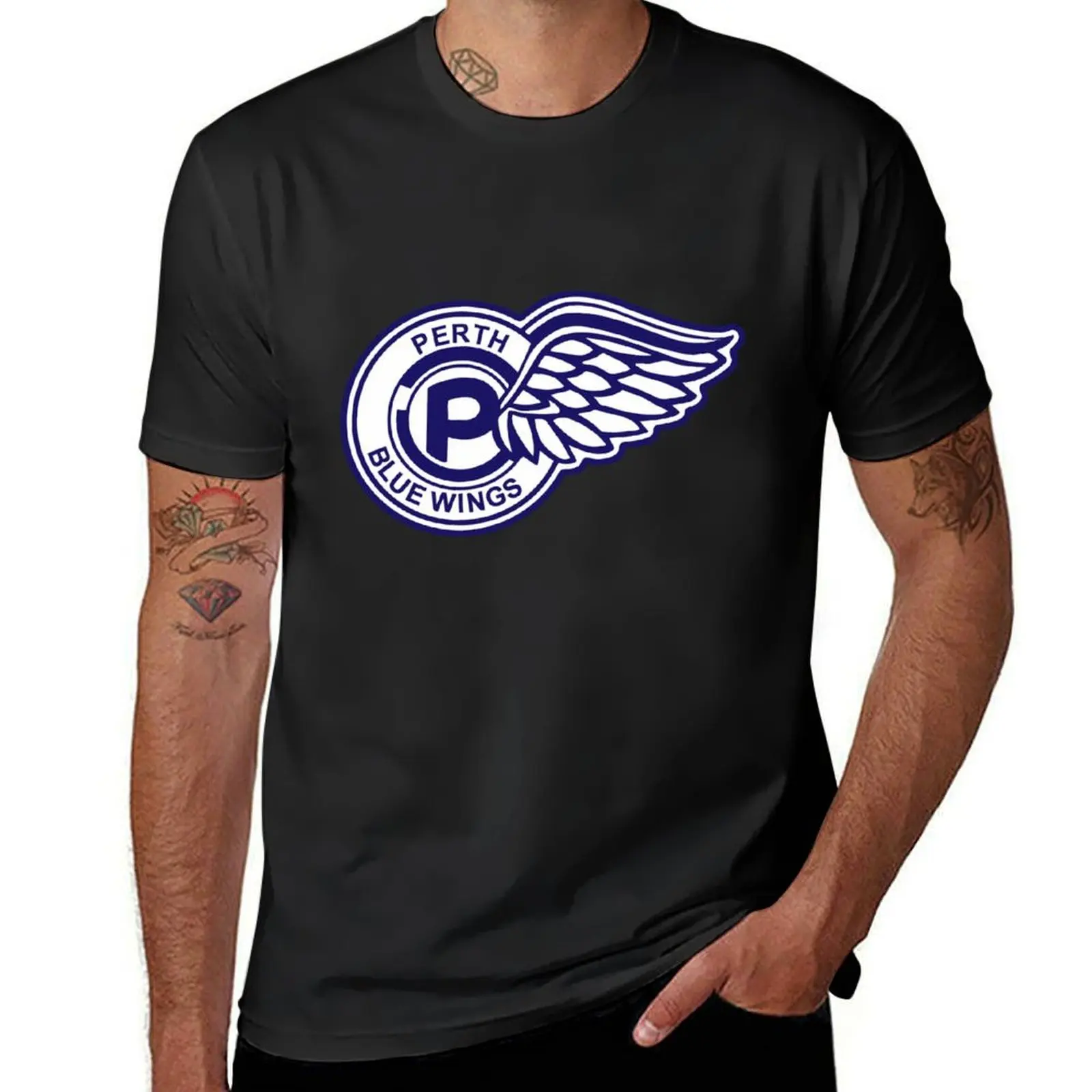 Perth Blue Wings T-Shirt quick drying plus sizes oversized t shirts for men