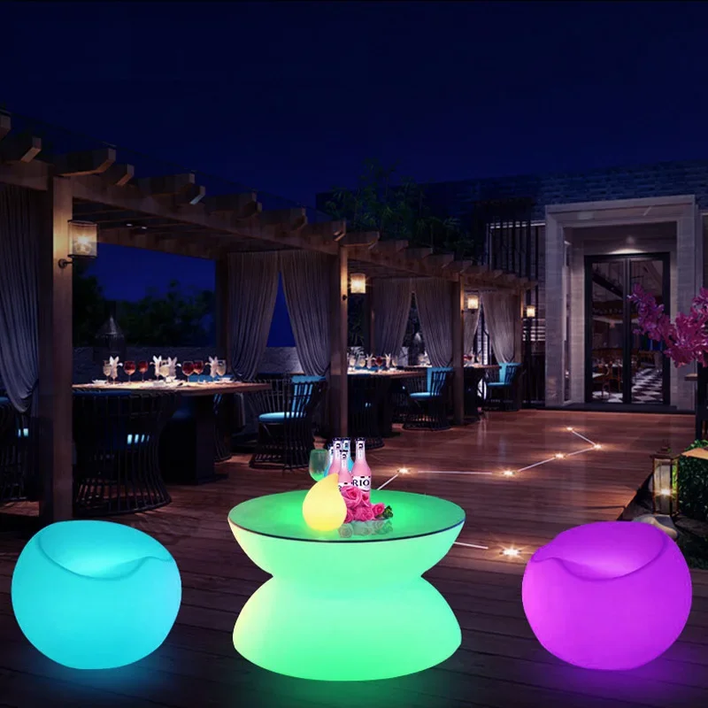 Buffet Party Christmas Led Glowing Cocktail Bar Tables Outdoor High Top Bar Table Furniture