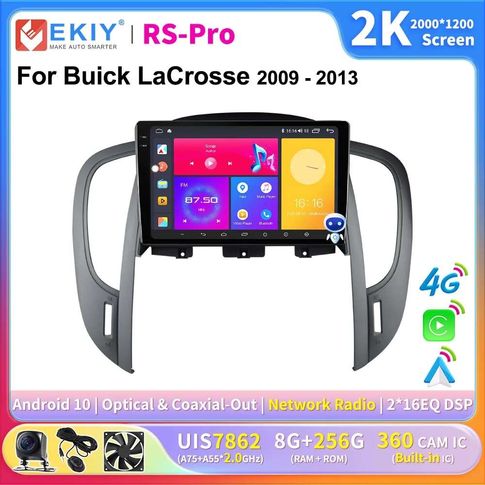 

EKIY 2K Screen CarPlay Android Auto Car Radio For Buick LaCrosse 2009 - 2013 Android Multimedia GPS Player AI Voice No 2din DVD