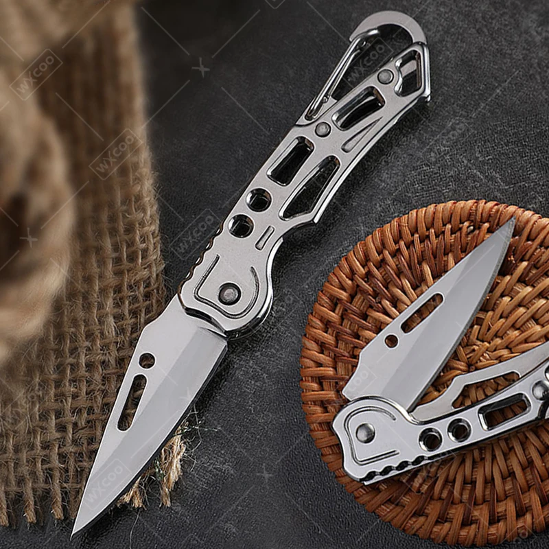 WXCOO Stainless Steel Folding Knife Forged Meat Cleaver Portable Pocket Knife Universal Kitchen Knives Slicing Cutting Knife