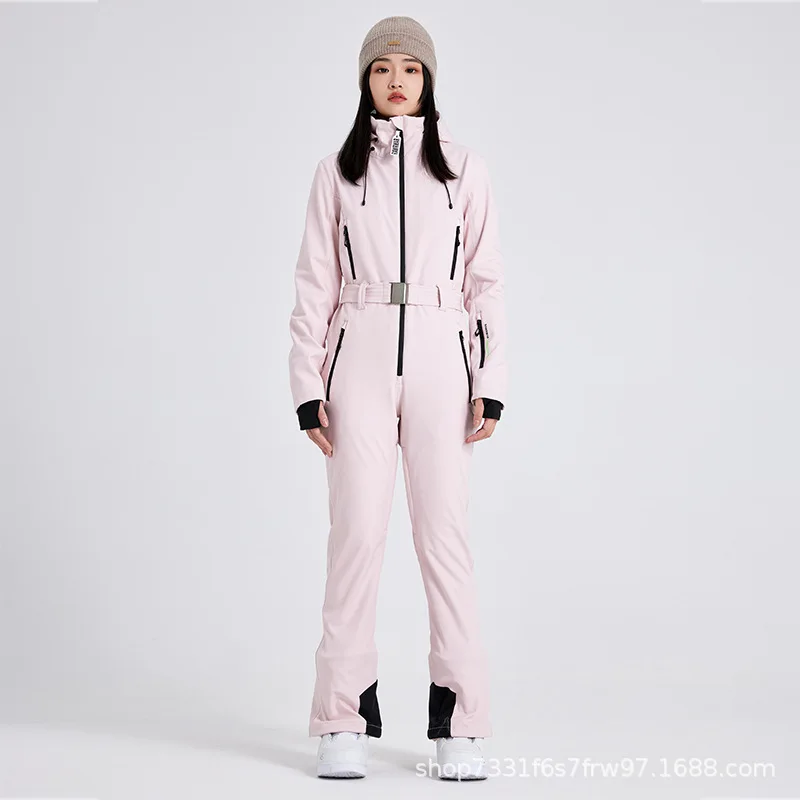 

One-piece Ski Suit Women's Suit Professional Double-board Slim-fit Snow Snow Pants Outdoor Waterproof Fleece ropa para nieve