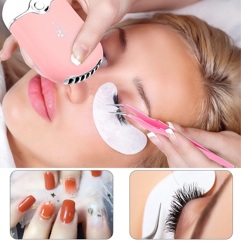 Eyelash Extension Supplies Kit Eyelash Fan Dryer Eye Pads Patches Tweezers Glue Rings Mascara Wands Micro Brushes Applicators