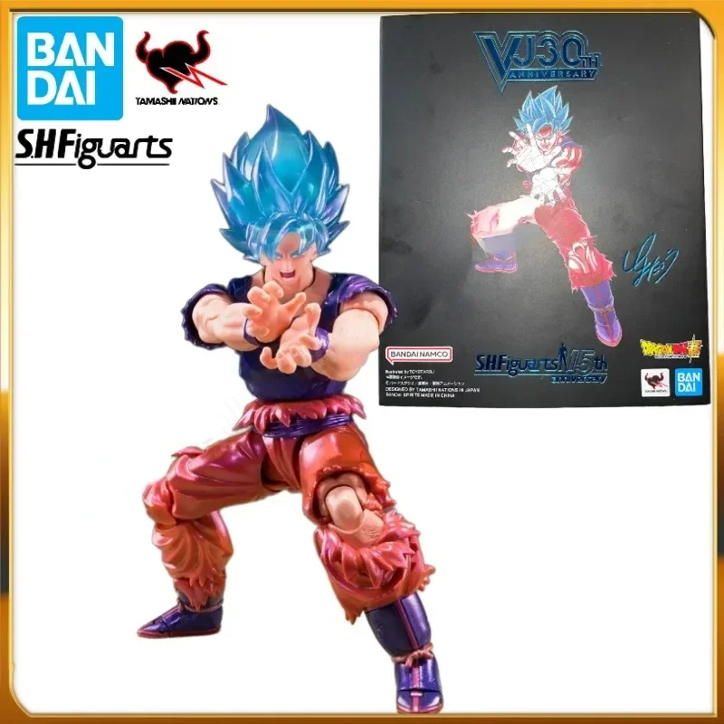 

In Stock Bandai S.H.Figuarts SHF Dragon Ball VJUMP 30th Super Saiyan God Son Goku Kaio-Ken Anime Action Figures Models Collector