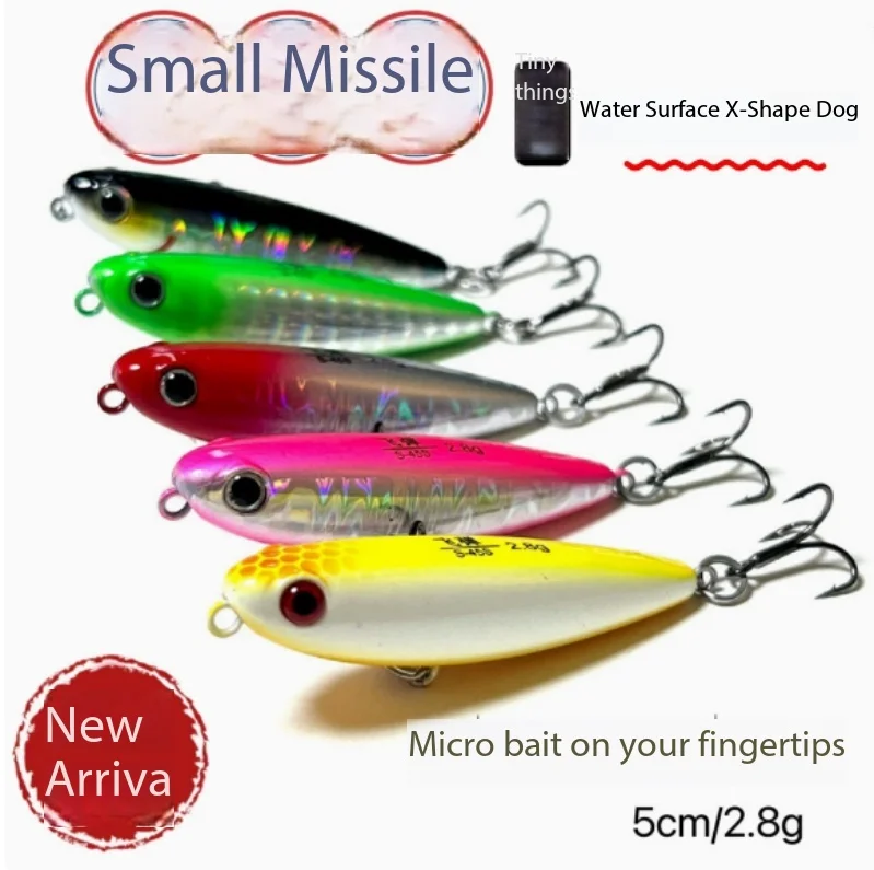 

Micro Z Shape Walking Dog Topwater Floating Pencil Lure Multi Action Light Weight Red Eye Bass Barbel Freshwater Fishing Bait
