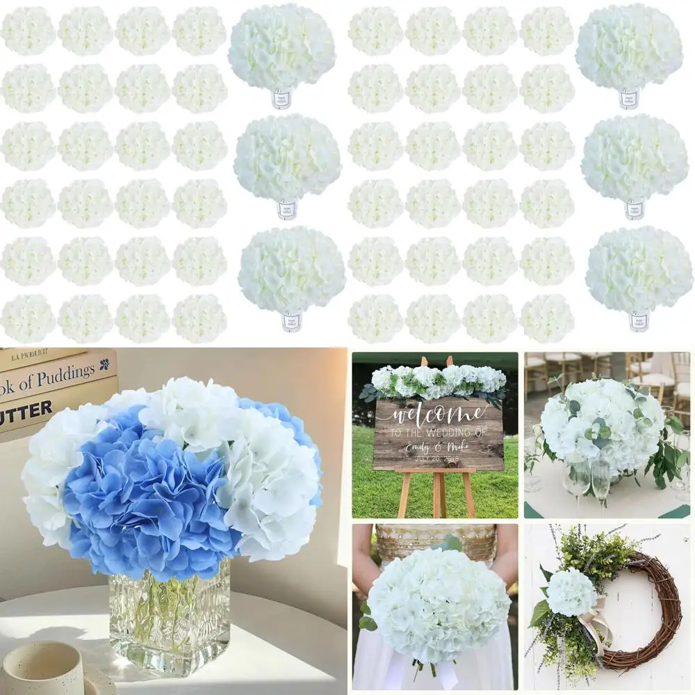 

Ivory White Artificial Hydrangea Flowers Set of 105pcs for Weddings, Party Centerpieces, and Home Decor