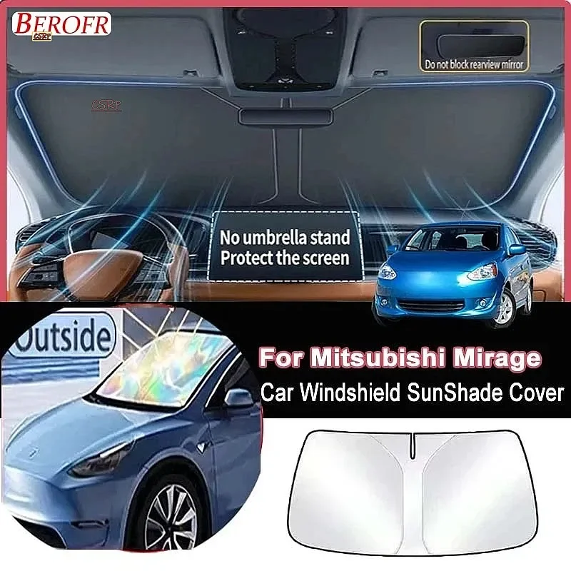 For Mitsubishi Mirage 2021-2026 Car Windshield Sunshade Cover Front Window Sun Shade Heat Insulation Summer Auto Accessories