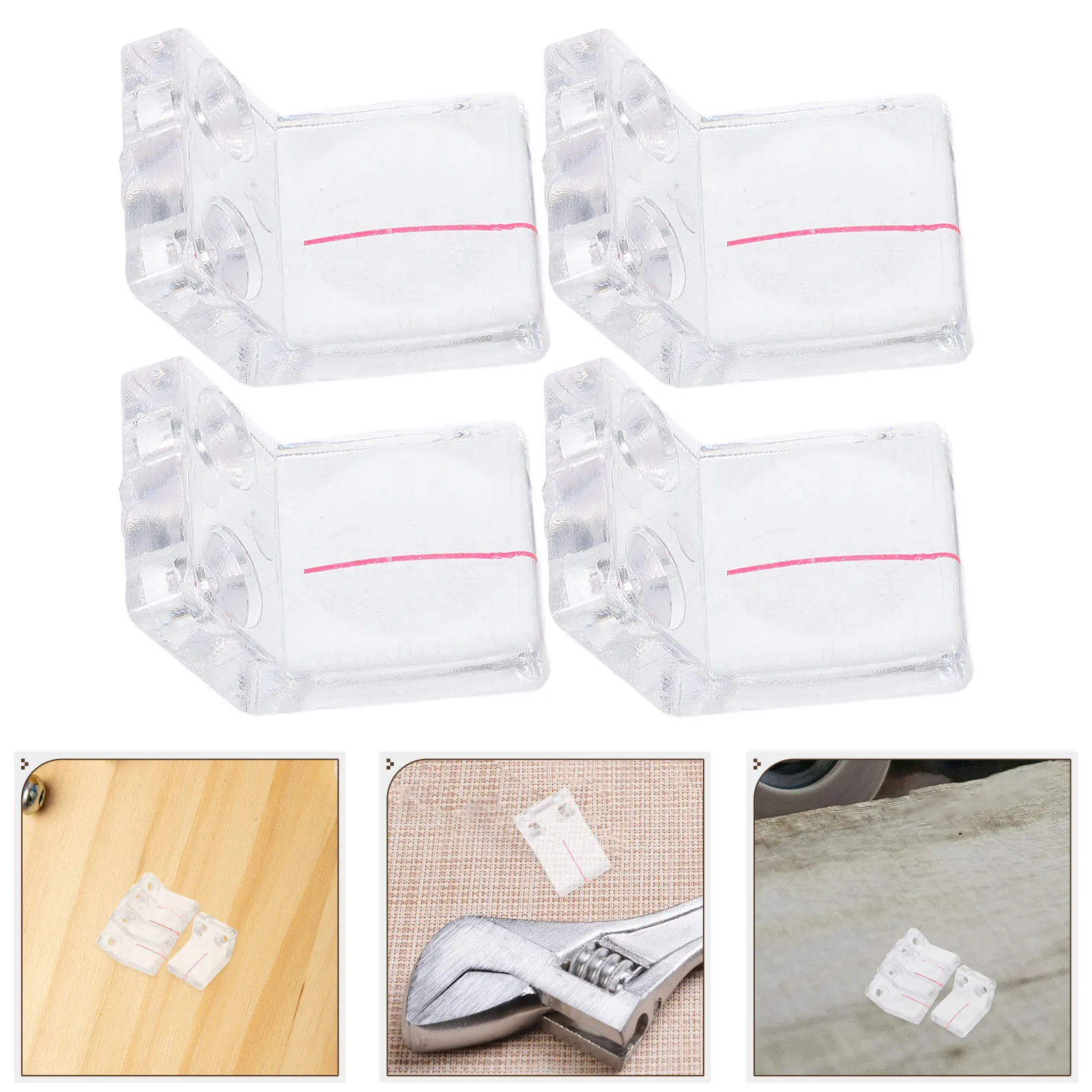4Pcs Woodworking Magnifier Dual Hole Clear Plastic Baffle Plate Table Saw Precision Accessory for Wood Projects