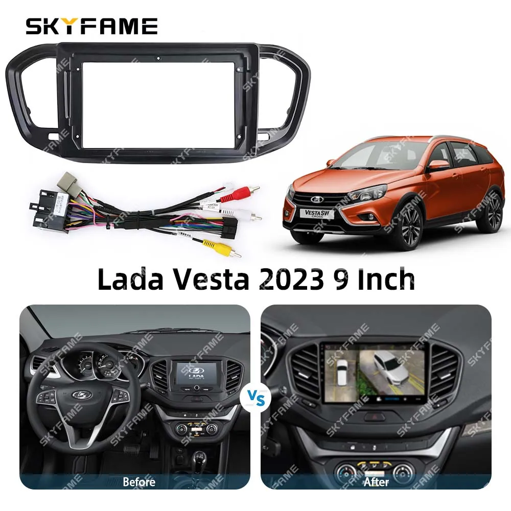 SKYFAME Car Frame Fascia Adapter Android Radio Dash Fitting Panel Kit For Lada Vesta