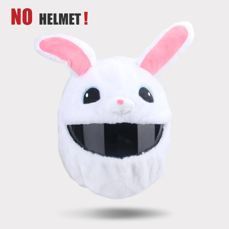 Helmbescherming Hoofddeksel Cover Cartoon Pluizige Pluche Set Voor Motorfiets Volledige Gezicht Beschermhoes Motorveiligheid Trendy