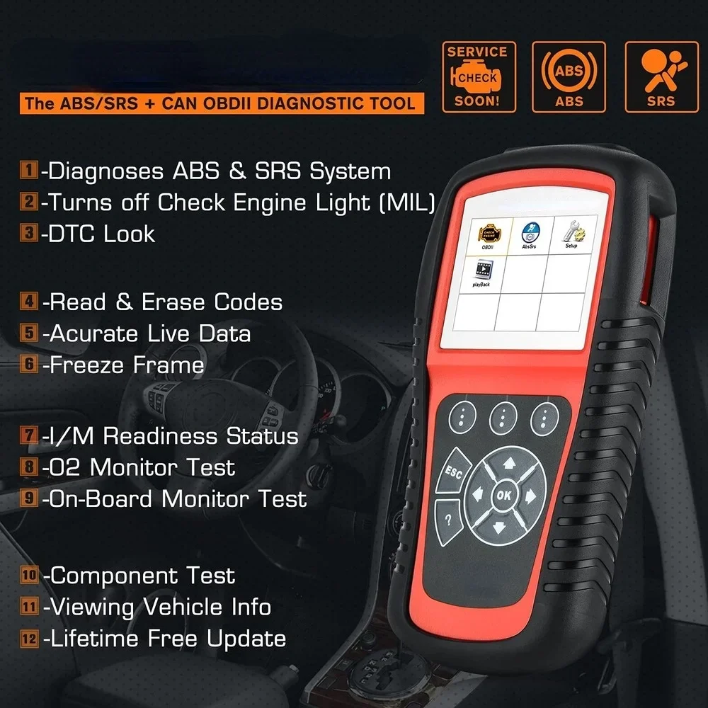 Warning Light Scan Tool, Turn Off Check Engine Light Car Diagnostic Tool, View Live Data, Freeze Frame Data Diagnostic Scanner