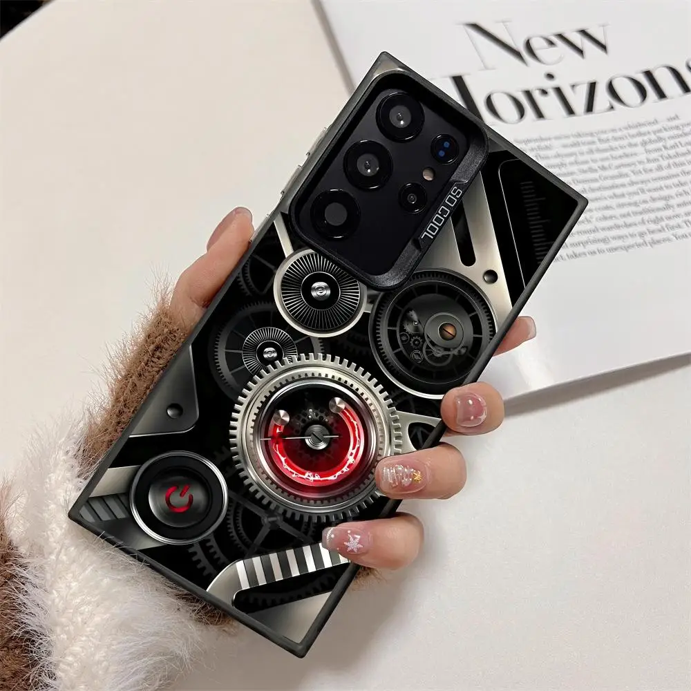 

Mechanical design creative phone case suitable for Samsung S25 24 23 22 21 20 Plus/Ultra/FE anti drop and shockproof back cover