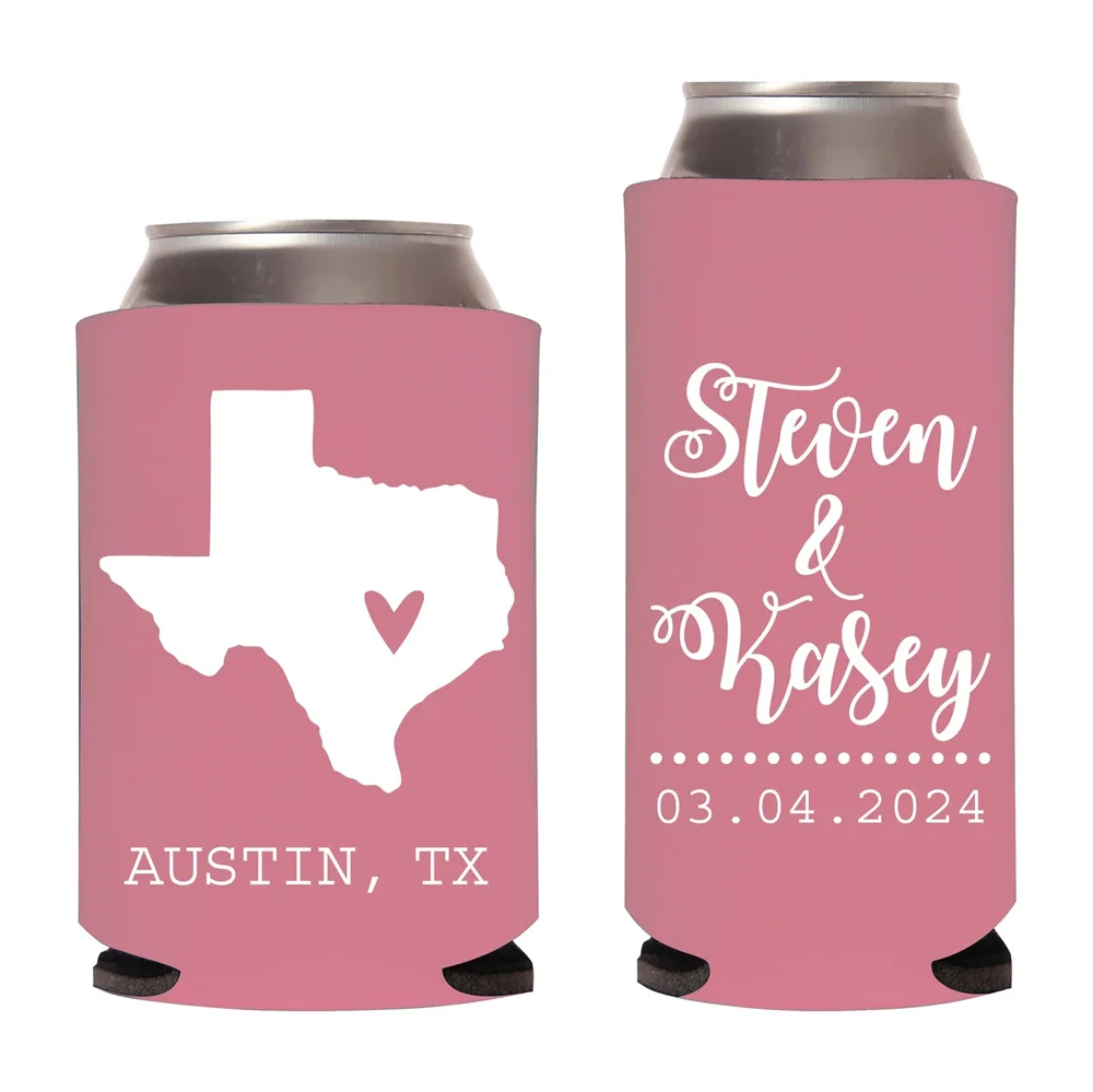 

Wedding Can Coolers, Wedding Favors, Custom Huggies, Personalized Wedding Can Coolers, State Wedding Can Coolers as Favors