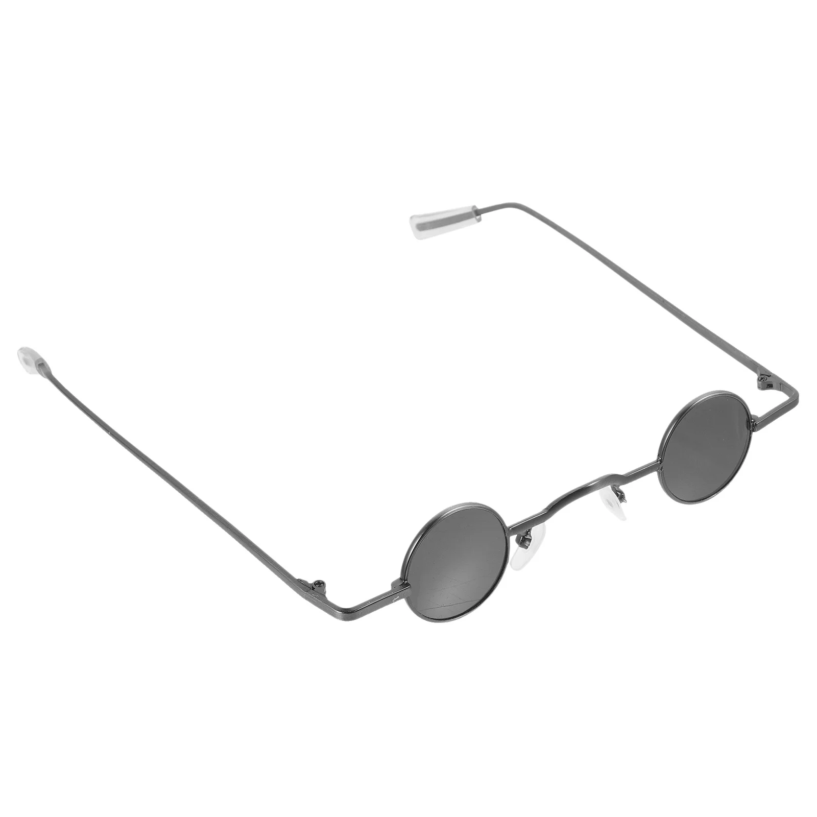 

Retro Sunglasses Small Round Frame Lightweight Uv Protection For Outdoor Beach Party Wear Unisex Eyewear (Black)