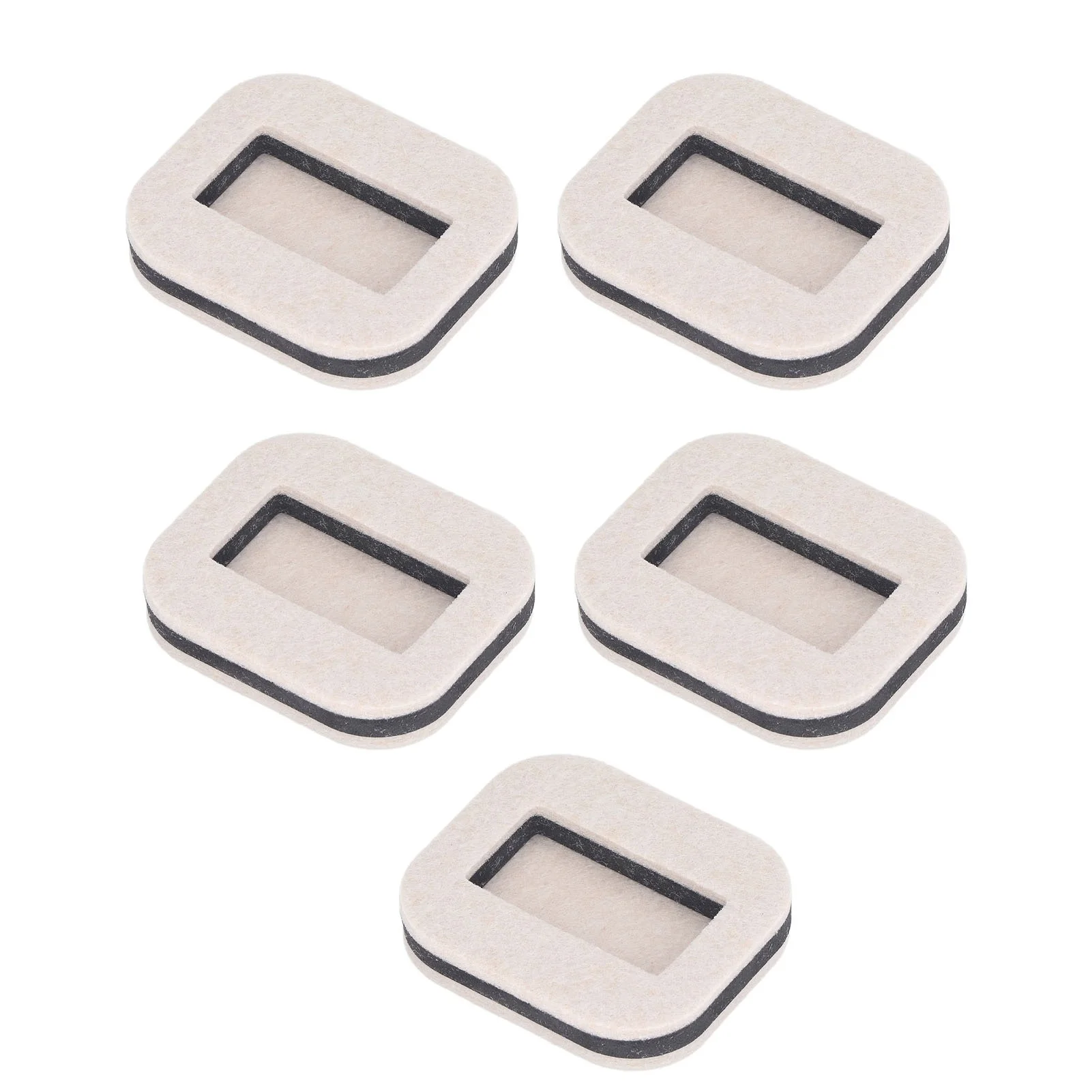 5 Pcs Felt Caster Cup Rectangle Concave Office Chair Roller Fixing Pad Furniture Wheel Caster Cup for Hardwood Bean Color