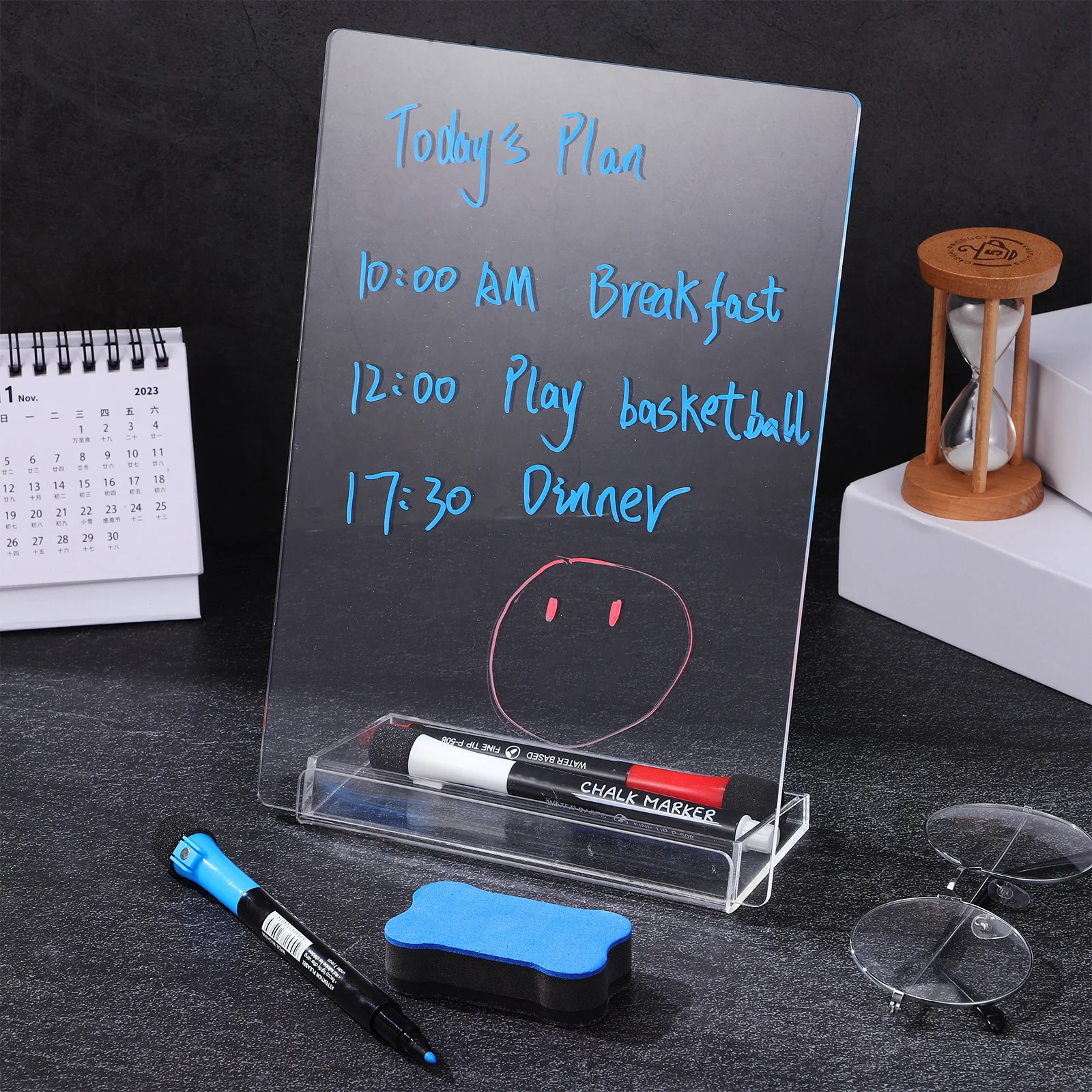 

Настольная доска для план, маленькие доски для сухого стирания, акриловая стираемая доска для заметок, прозрачная