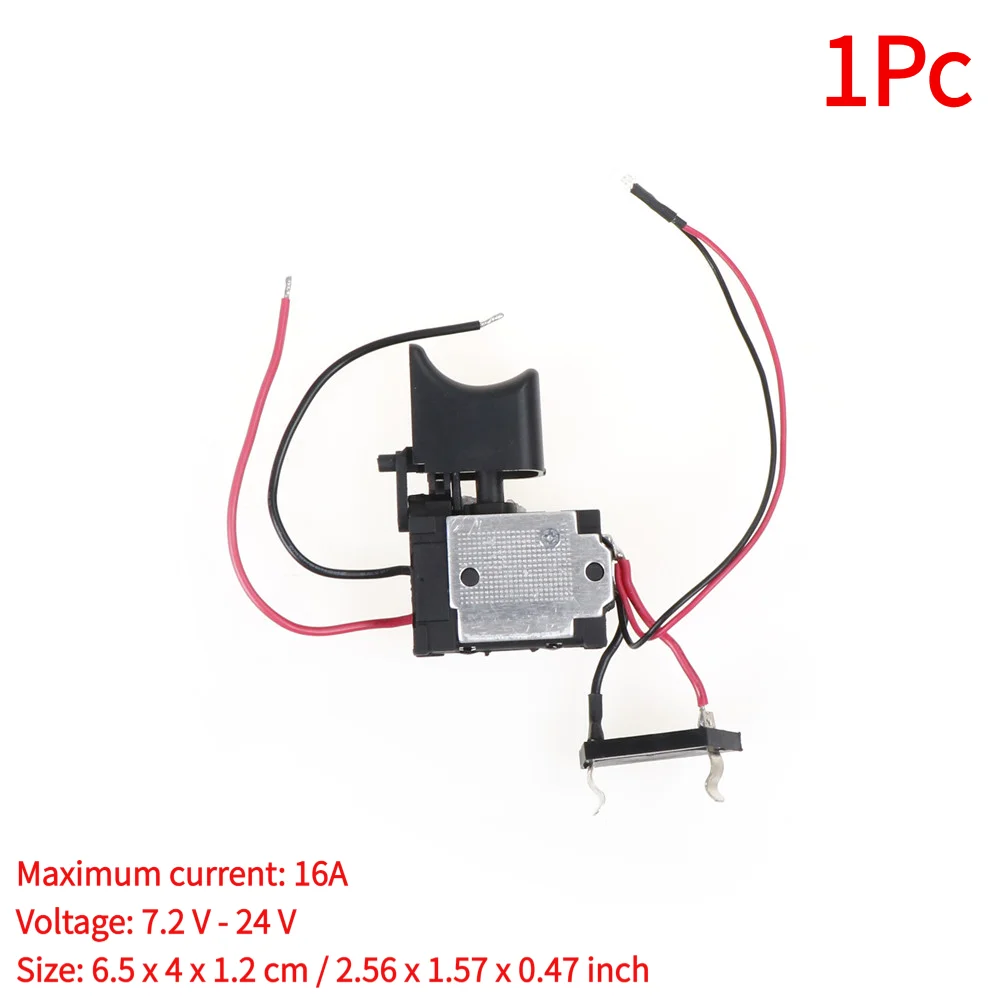 1Pc DC 7.2-24V Electric Drill Dustproof Speed Control Push Button Trigger Switch.