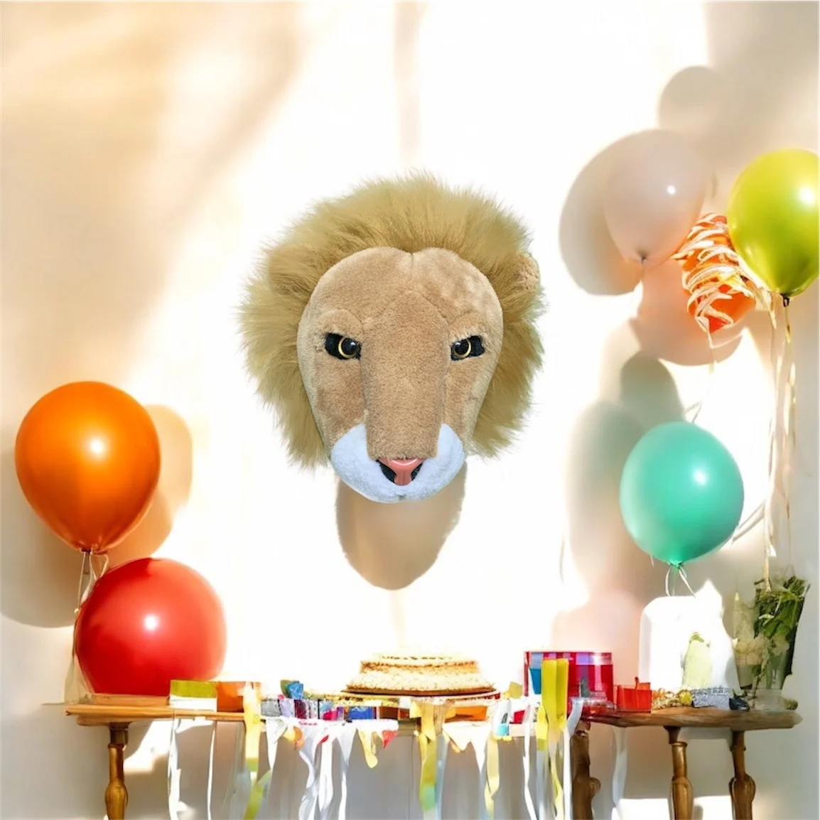 Plush Toys Lion Animals Head Kids Bedroom Decoration Wall Hang Birthday3D animal wall decoration lifelike reallife creativ