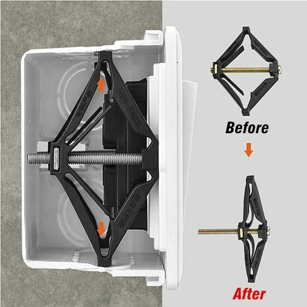 10pcs 86mm Cassette Repairer Dark Wall Box Repair Screw Plug Switch Old Socket Boxes Replacement Fixed Repair Box Support Rod