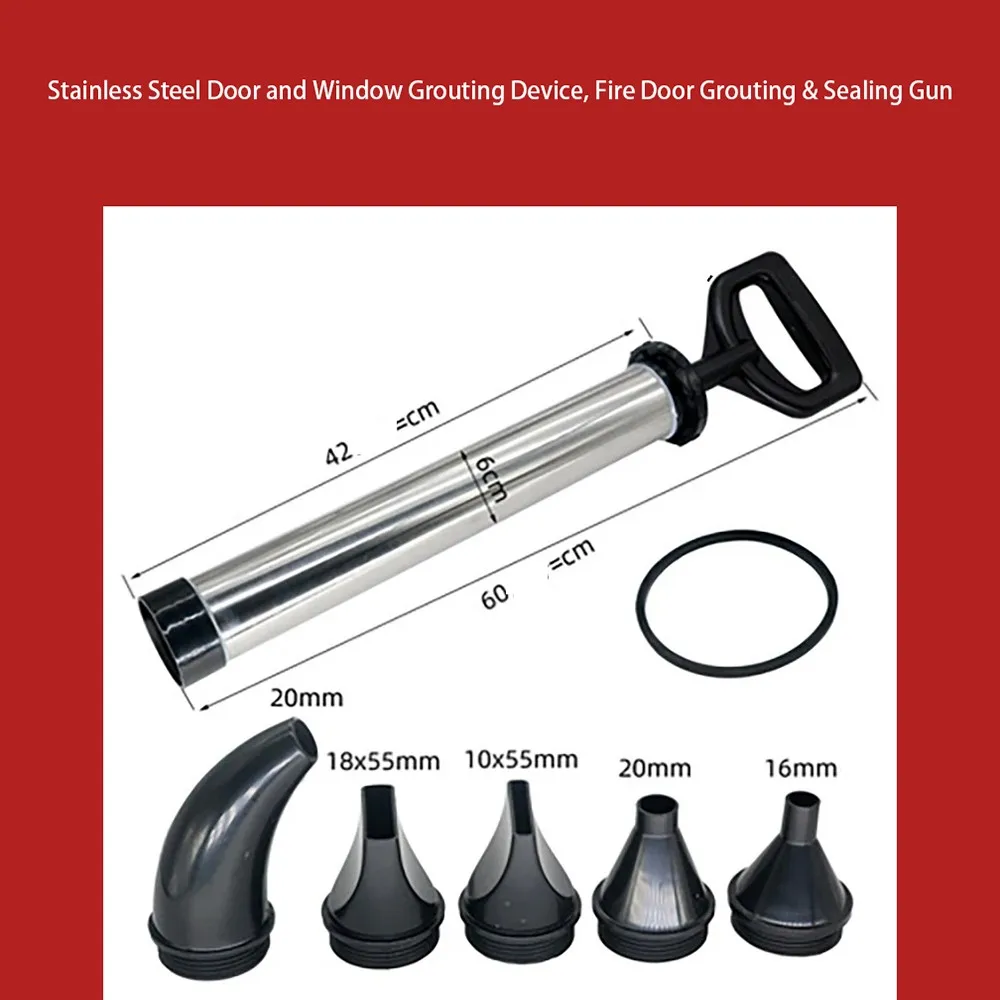Stainless Steel Caulking Gun Cement Lime Pump Grouting Mortar Sprayer Applicator Grout Filling Tools
