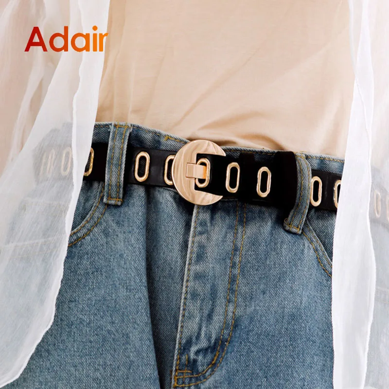 Fashion Women Belt Gold Buckle Belts For Women Waist Belts High Quality Waistband Luxury Ladies Brand For Pants Dresses DT004