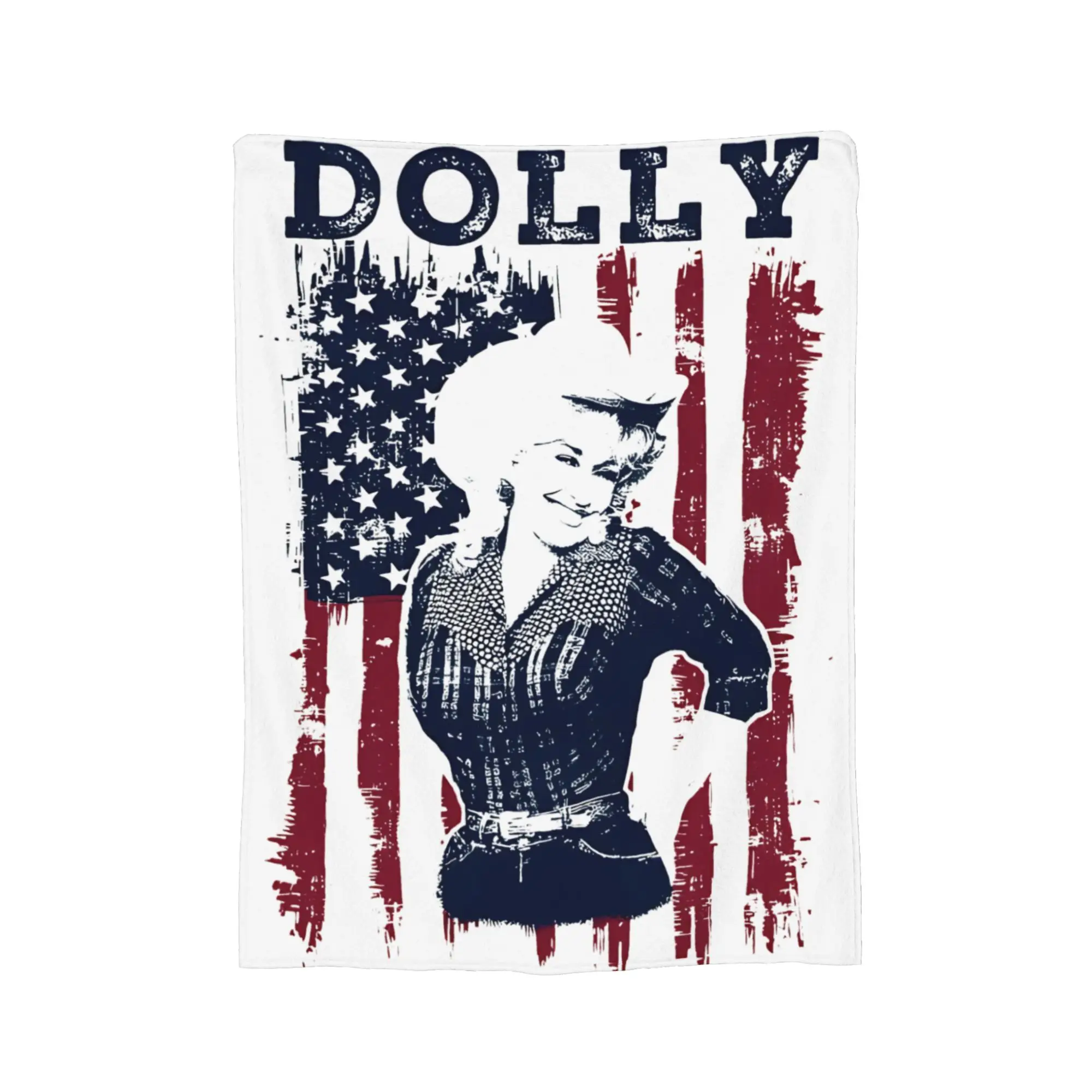 Dolly Parton American Flag Blanket Cover   Wool Throw Blankets Bedding Couch Decoration Soft Warm Bedsprea