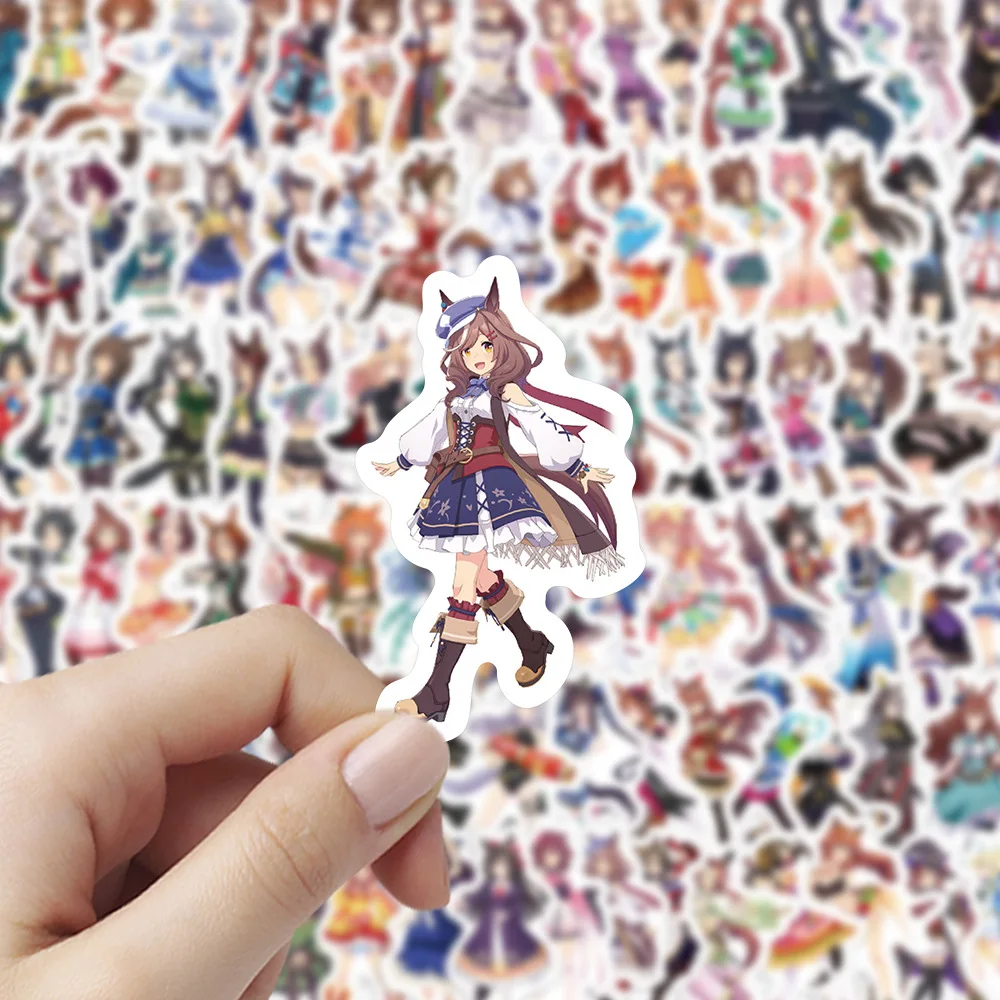 10/50/100 قطعة لعبة Umamusume: جميلة ديربي مضحك ميمي ملصق الكرتون لطيف خربش ملصق مضاد للمياه لعبة هدية لقلمة