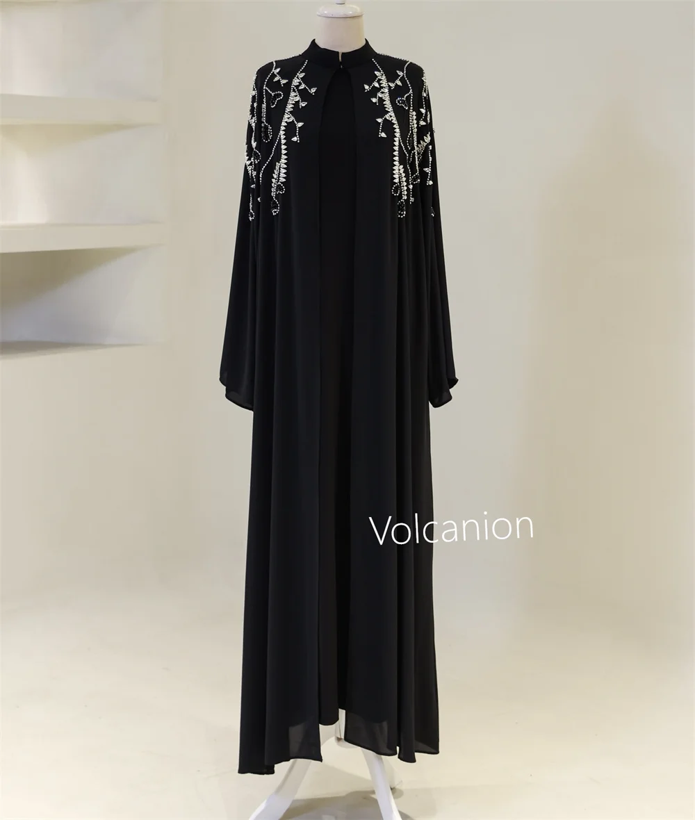 تخصيص الشيفون نمط حجر الراين ألف خط جوهرة فساتين متوسطة الطول مناسبة مخصصة ريترو كلاسيكي بسيط