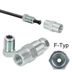 Kit de conector de Cable de freno, tubo de freno de 2 canales, conector hembra de 2 vías con 4 tuercas macho M10 de 10mm para boca de campana invertida, tubo de 3/16