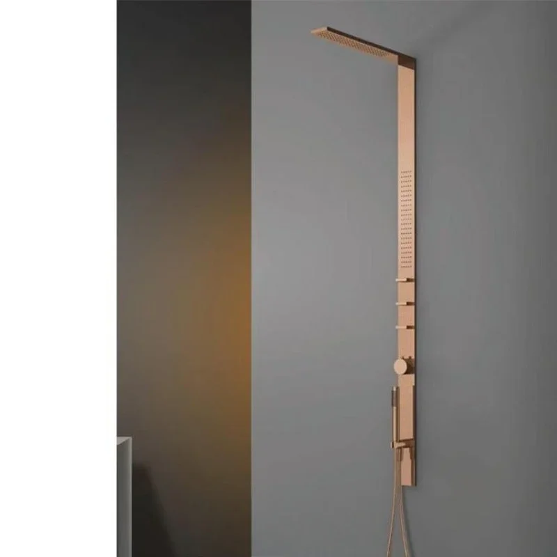 Shower head, water and electricity pre-embedded, wall shower head, brushed, black, brushed rose gold