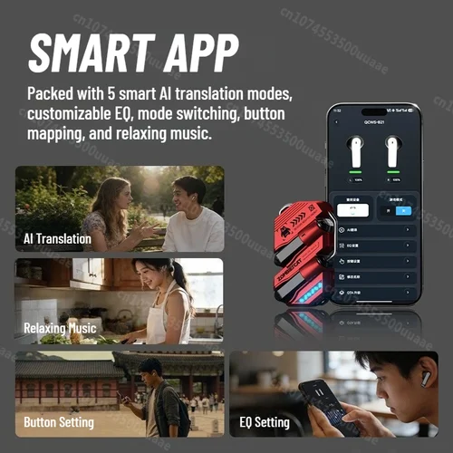 Imagen 2 del producto Auriculares Inalámbricos TWS con Diseño de Collar, Bluetooth 6.0, Traducción IA, Música Inmersiva, con APP Inteligente, Modelo Zombies Cat