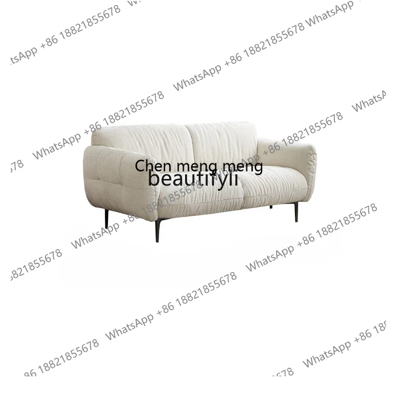 

New style Sofa Modern Minimalist Living Room Double Seat Fabric down Armrest Cream Color Sofa ss 7304