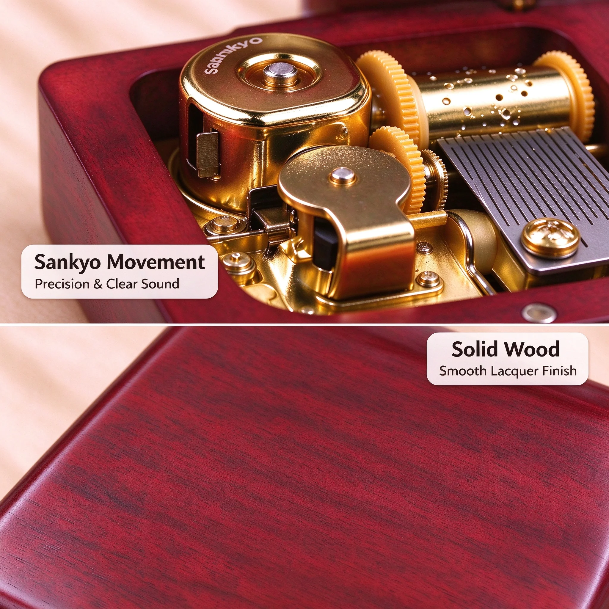You Are My Sunshine Wooden Music Box 18 Note Wind up Musical Gift for Wife Mother Birthday Christmas Present