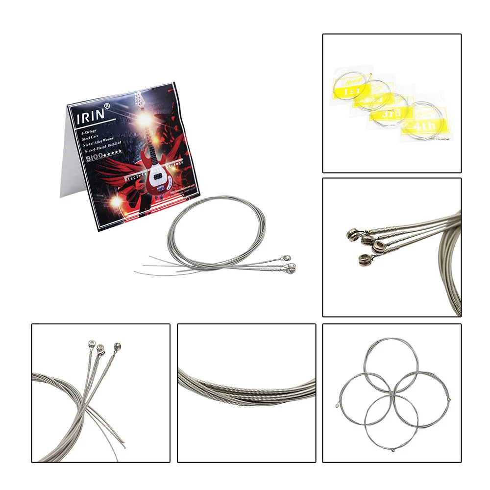 4 Pcs B100 Electric Bass Strings High Quality Steel Core Nickel Plated Alloy Winding String Bass Guitar Replacement Parts